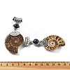 Natural Lapis Lazuli Fossil Snail Pendants G-F062-12-2