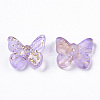Transparent Spray Painted Glass Charms GLAA-N035-08A-B04-2