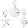 6Pcs 3 Styles Ocean 925 Sterling Silver Pendants STER-BBC0009-57-7