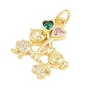 Brass Micro Pave Cubic Zirconia Pendants KK-D258-40G-03-2