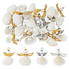 24Pcs 4 Styles Natural Shell Pendants SHEL-HS0001-17-1