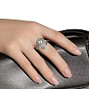 Hummingbird & Sunflower Zinc Alloy Cuff Rings for Women PW-WG8F0A6-01-2