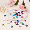  72pcs 12 colors Teardrop Shape Sew on Rhinestone GLAA-TA0001-45-6