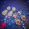 2 Pairs 2 Colors Rhinestone Teardrop Dangle Stud Earrings EJEW-AN0001-95-7