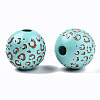 Painted Natural Wood Beads WOOD-T021-53B-06-2
