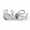201 Stainless Steel Cuff Pad Ring Settings STAS-S080-040B-P-5