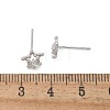 Brass Clear Cubic Zirconia Stud Earrings EJEW-Q014-13P-3