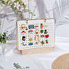 Felt with Iron Desktop Brooch Organizer Stands with Wooden Base ODIS-SC0001-12-4