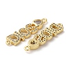 Rack Plating Brass Pave Clear Cubic Zirconia Connector Charms X-KK-K332-39G-2