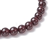 Round Natural Grade AAAA Garnet Beads Stretch Bracelets for Men Women BJEW-JB11825-03-4