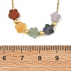 Natural Mixed Gemstone Beaded Pendant 304 Stainless Steel Boston Link Chain Necklaces NJEW-JN06419-03-4