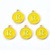 Golden Plated Alloy Enamel Charms X-ENAM-S118-09R-1