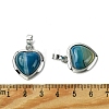 Dyed Natural Blue Banded Agate Pendants G-C114-03P-18-3