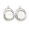 304 Stainless Steel Pendant Cabochon Settings STAS-C167-07C-P-1