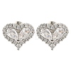 Cubic Zirconia Heart Stud Earrings EJEW-I304-17P-01-1