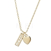 Valentine's Day Brass Heart and Rectangle with Word Love Pendant Necklace NJEW-JN04700-2