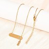 304 Stainless Steel Long Oval with Infinity Pendant Necklaces NJEW-H093-09G-3