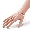 3Pcs 3 Style Natural Pearl & Glass Seed Beaded Stretch Bracelets Set for Women BJEW-JB08889-3