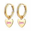 Stainless Steel Heart Dangle Earrings for Women JK4182-1-1