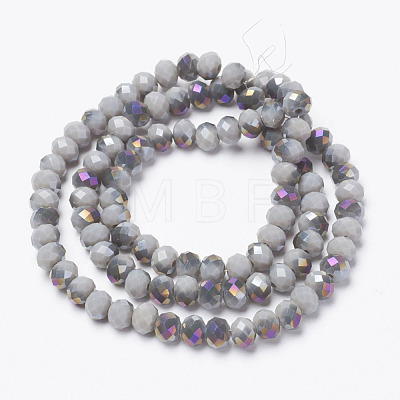 Electroplate Opaque Glass Beads Strands EGLA-A034-P6mm-F15-1