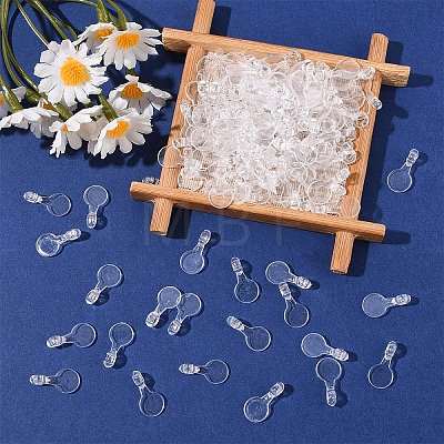 500Pcs Plastic Glue-on Flat Pad Bails KY-YW0002-14-1