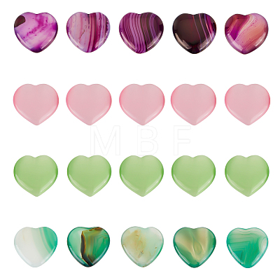 Olycraft 20pcs 4 style Natural Gemstone & Cat Eye Home Display Decorations DJEW-OC0001-36-1