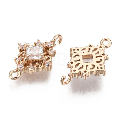Brass Micro Pave Cubic Zirconia Links Connectors KK-R111-014-B01-1