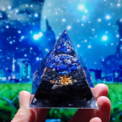 Orgonite Pyramid Resin Display Decorations TREE-PW0001-63A-1