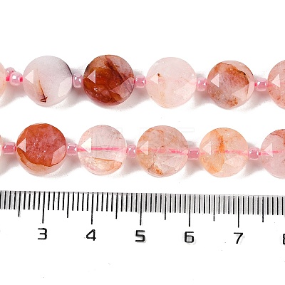 Natural Red Hematoid Quartz/Ferruginous Quartz Beads Strands G-C116-A72-01-1