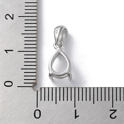 Rhodium Plated Rack Plating 925 Sterling Silver Pendants Cabochon Settings STER-NH0001-49D-P-1