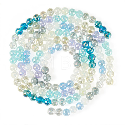 3Strands Electroplate Glass Beads Strands EGLA-TA0013-55-1