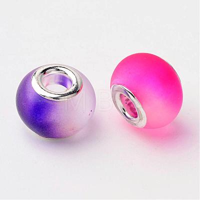 Two Tone Glass European Beads X-GPDL-Q011-M2-1