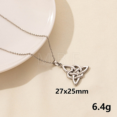 Stainless Steel Trinity Knot Pendant Necklaces NZ8633-5-1