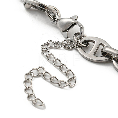 304 Stainless Steel Oval Link Chains Bracelets for Men & Women BJEW-D042-22C-P-1