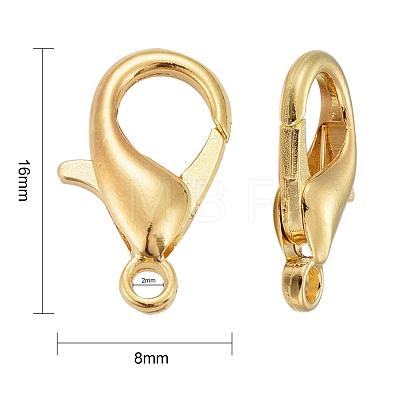 Golden Tone Zinc Alloy Lobster Claw Clasps X-E106-G-NF-1