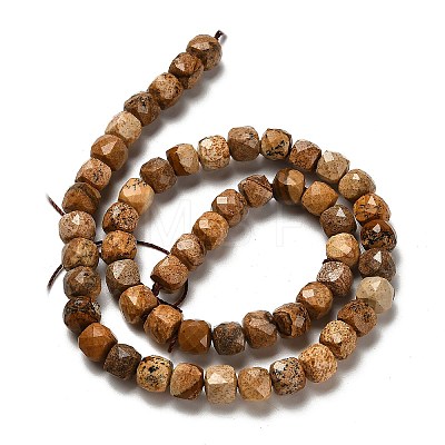 Natural Picture Jasper Beads Strands G-H078-C14-01-1