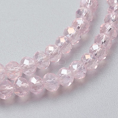 Electroplate Glass Beads Strands X-EGLA-F124-FR-B05-1