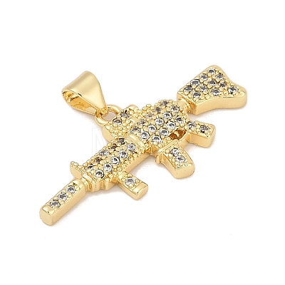 Brass Micro Pave Cubic Zirconia Pendants KK-U058-59C-G-1