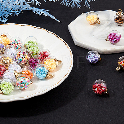 Glass Ball Pendants GLAA-PH0007-58-1