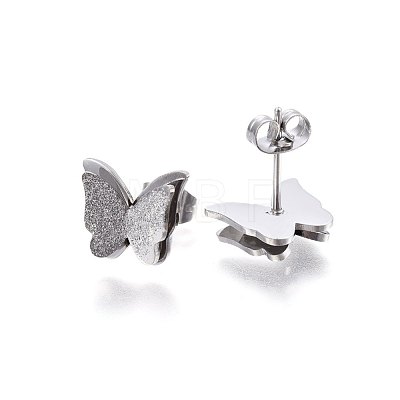 304 Stainless Steel Stud Earrings EJEW-H367-19P-1