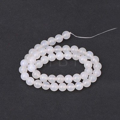 Natural White Agate Round Beads Strands G-N0151-10-6mm-1