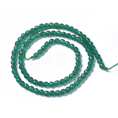 Natural Dyed & Heated Green Onyx Agate Beads Strands X-G-F596-12B-4mm-1