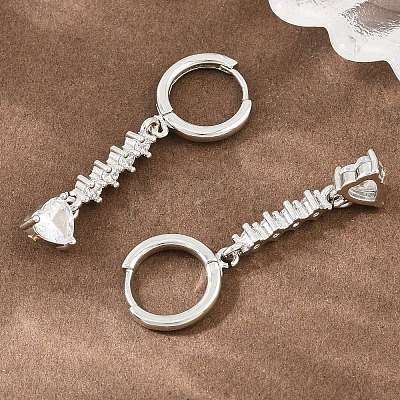 Brass Micro Pave Cubic Zirconia Hoop Dangle Earrings KK-CBA8324-07P-02-1