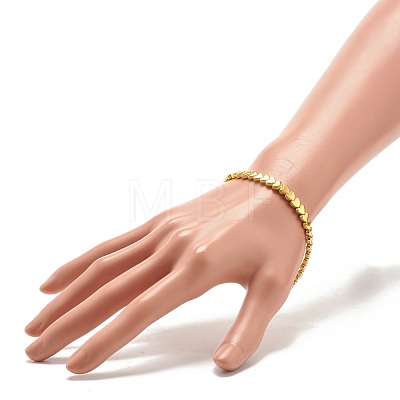 Alloy Heart Beaded Stretch Bracelet for Women BJEW-JB07722-01-1