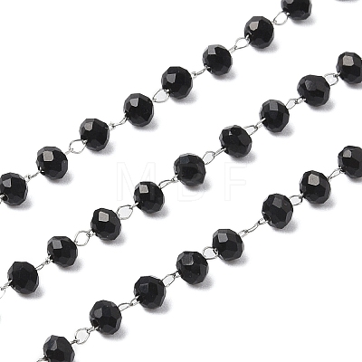 Oval Glass Beaded Chains CHS-A015-07P-1