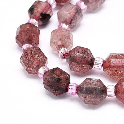 Natural Strawberry Quartz Beads Strands G-O201B-35-1