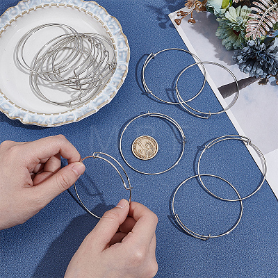 15Pcs Stainless Steel Adjustable Bangle Making BJEW-UN0001-64MS-1