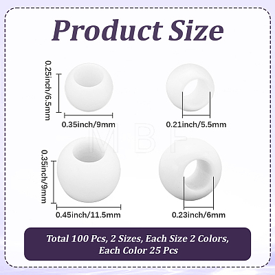100Pcs 4 Styles Resin European Beads RESI-CP0001-14-1