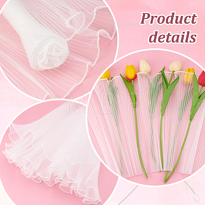 Wrinkled Wavy Polyester Flower Bouquets Wrapping Packaging FIND-WH0110-751A-1