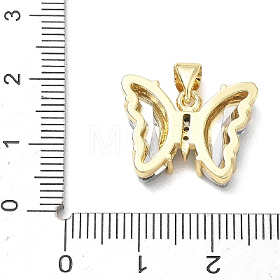 Brass Micro Pave Clear Cubic Zirconia Pendants CU-CBA83A6-05G-14-1